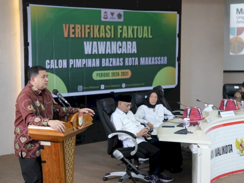 Wali Kota Makassar Munafri Arifuddin, saat memberikan sambutan pada verifikasi faktual wawancara Calon Pimpinan Baznas Kota Makassar, Kamis (4/6/2026). @Jejakfakta/dok. Humas Pemkot Makassar