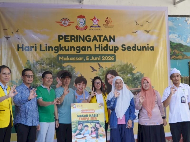 Peluncuran program gerakan CHIGANJING (Makan Habis Tanpa Sisa) yang dipusatkan di Kecamatan Wajo, Jumat (5/6/2026). @Jejakfakta/dok. Humas Pemkot Makassar