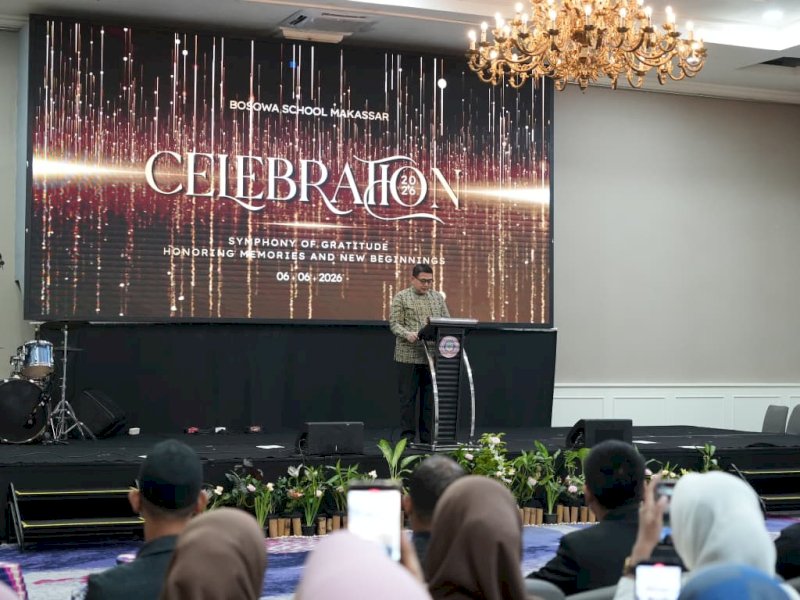 Wali Kota Makassar, Munafri Arifuddin, saat menghadiri kegiatan Celebration 2026 bertema "Symphony of Gratitude, Honoring Alamanda Memories and New Beginnings" yang digelar Bosowa School Makassar di Hotel Aryaduta Makassar, Sabtu (6/6/2026). @Jejakfakta/dok. Humas Pemkot Makassar
