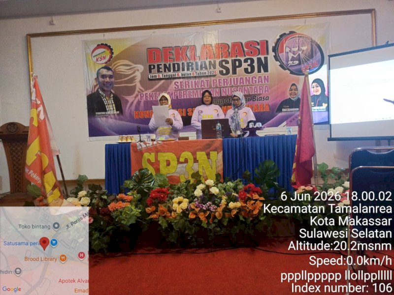 Serikat Perjuangan Pekerja Perempuan Nusantara (SP3N) yang resmi dideklarasikan di Makassar, Sulawesi Selatan, Sabtu (6/6/2026).  @Jejakfakta/dok. Istimewa