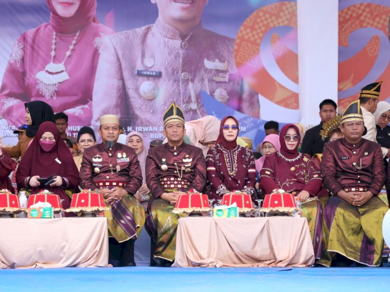 Puncak peringatan Hari Ulang Tahun (HUT) ke-23 Kabupaten Luwu Timur berlangsung meriah di Lapangan Pendidikan, Malili, Senin (8/6/2026). @Jejakfakta/dok. Humas Pemkab Lutim