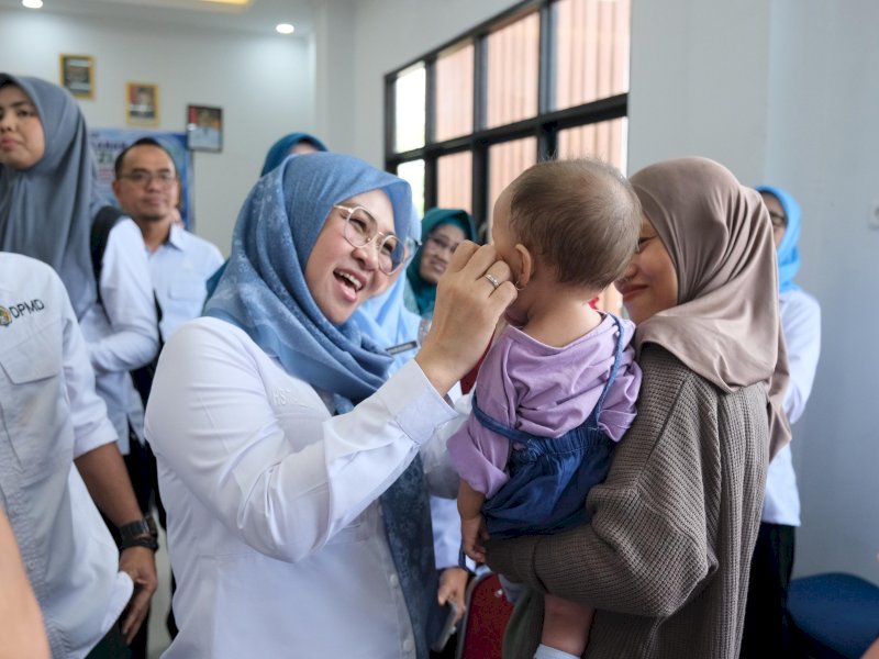 Bupati Gowa, Sitti Husniah Talenrang, saat menghadiri kegiatan pelayanan kesehatan terpadu di Puskesmas Gentungan, Kecamatan Bajeng Barat, Rabu (10/6/2026). @Jejakfakta/dok. Humas Pemkab Gowa 