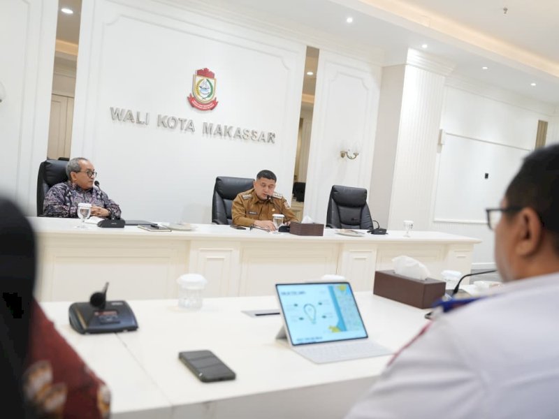 Wali Kota Makassar, Munafri Arifuddin, saat menerima audiensi bersama PT Fokus Indo Lighting di Balaikota Makassar, Selasa (9/6/2026). @Jejakfakta/dok. Humas Pemkot Makassar