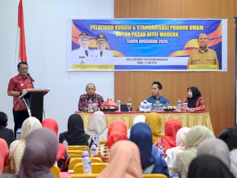 Sekretaris Daerah Kabupaten Gowa, Andy Azis, saat membuka kegiatan yang digelar Dinas Perdagangan dan Perindustrian Kabupaten Gowa di Hotel Continent Centrepoint Makassar, Kamis (11/6/2026). @Jejakfakta/dok. Humas Pemkab Gowa