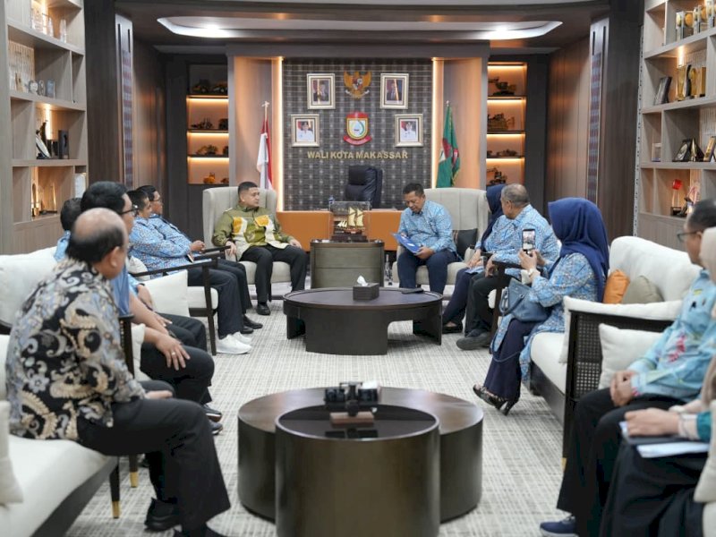 Wali Kota Makassar, Munafri Arifuddin, saat menerima audiensi pengurus APINDO Sulsel di Balai Kota Makassar, Kamis (11/6/2026). @Jejakfakta/dok. Humas Pemkot Makassar