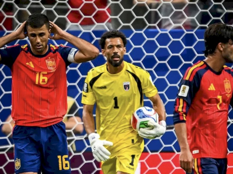 Cape Verde menahan imbang juara Eropa Spanyol dengan skor 0-0 di Stadion Atlanta, Amerika Serikat, Senin (15/6/2026) waktu setempat. @jejakfaktacom/Dok. Cape Verde