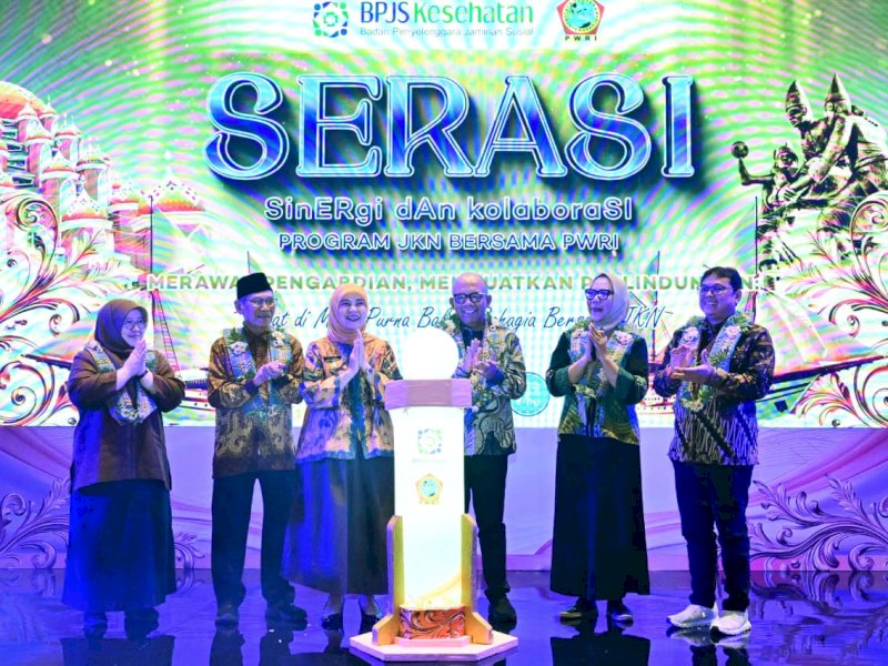 Wakil Wali Kota Makassar, Aliyah Mustika Ilham, saat menghadiri kegiatan Sinergi dan Kolaborasi (SERASI) Program JKN bersama Persatuan Wredatama Republik Indonesia (PWRI) yang digelar oleh BPJS Kesehatan di Claro Hotel & Convention Makassar, Kamis (18/6/2026). @Jejakfakta/dok. Humas Pemkot Makassar