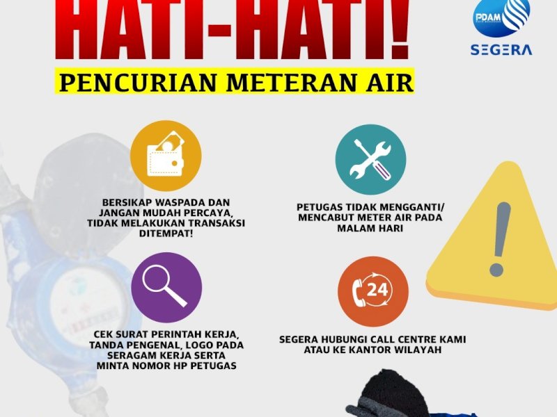 Ilustrasi. Hati-hati pencurian meterang air di Makassar. @Jejakfakta/dok. PDAM 