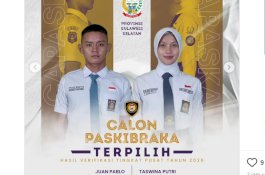 Juan Pablo dan Taswina Putri Lolos Paskibraka Nasional 2026, Wakili Sulsel di Tingkat Pusat