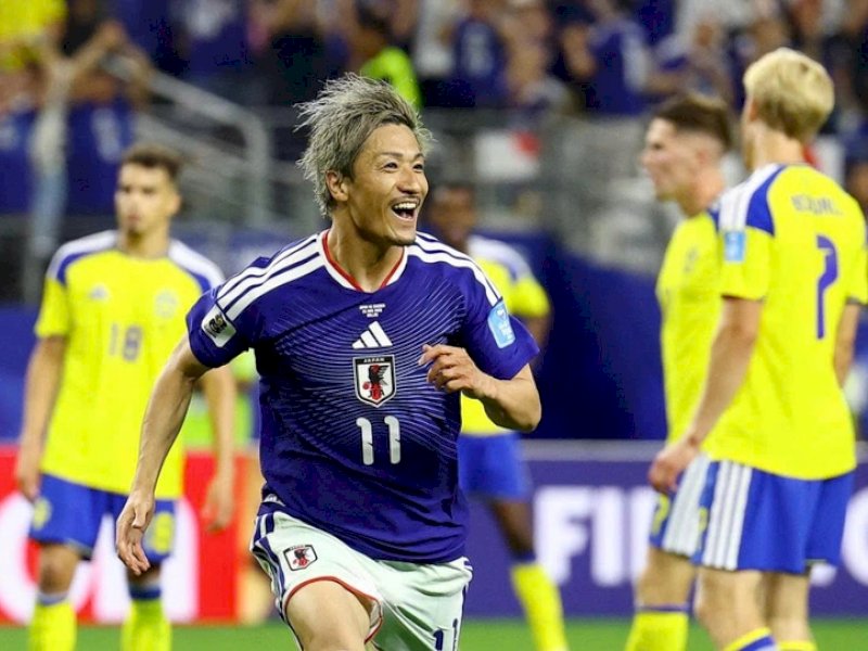 Gol Maeda Daizen di menit 56 memastikan Jepang lolos 32 besar sebagai runner-up Grup F Piala Dunia 2026. @jejakfaktacom/Dok. Timnas Japan