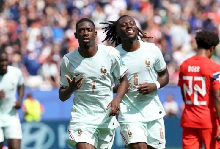 Hattrick Sensasional Dembele, Prancis Sapu Bersih Fase Grup untuk Pertama Kalinya Sejak 1998