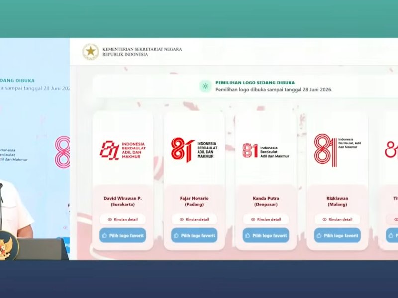Logo lima finalis yang karyanya dapat dipilih oleh masyarakat berasal dari berbagai daerah di Indonesia. @jejakfaktacom/Dok. Sekretariat Presiden 