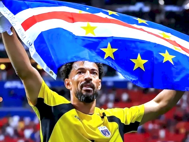 Kiper Cape Verde Vozinha melakukan selebrasi. @jejakfaktacom/Dok. Cape Verde