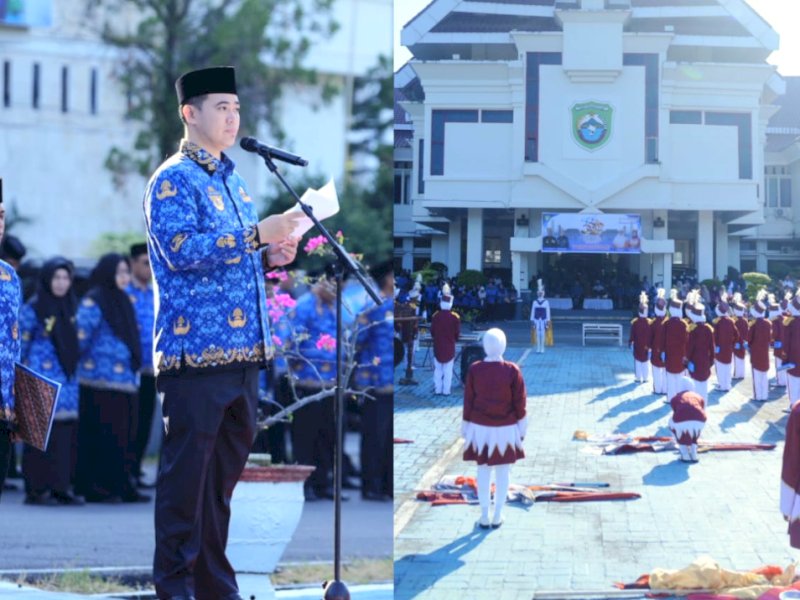Pelepasan oleh Bupati Pangkep kontingen marching band Kabupaten Pangkep mengikuti ajang Makassar International Marching Fest (MIMFEST) 2026 di pelataran Kantor Bupati Pangkep, Senin (29/6/2026). @jejakfaktacom/Humas Pemda Pangkep