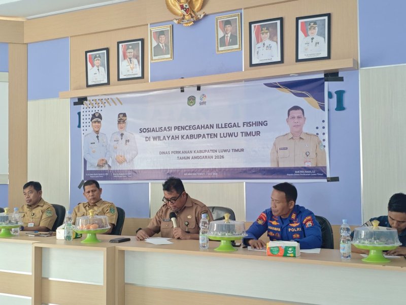Sosialisasi regulasi perikanan yang digelar Dinas Perikanan Kabupaten Luwu Timur di Aula Kantor Camat Towuti, Selasa (7/7/2026). @Jejakfakta/dok. Istimewa