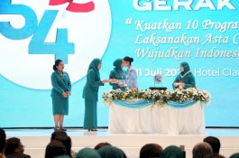 Melinda Aksa Tegaskan Komitmen Perkuat Gerakan PKK, Hadiri Puncak HKG PKK Nasional ke-54 di Makassar