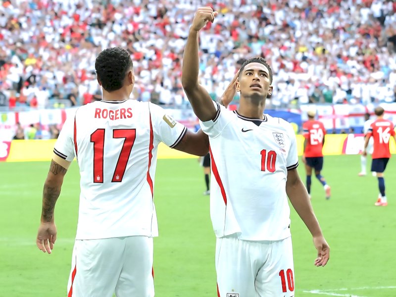 Jude Bellingham cetak dua gol hadapi Norwegia. @jejakfaktacom/Dok. England.