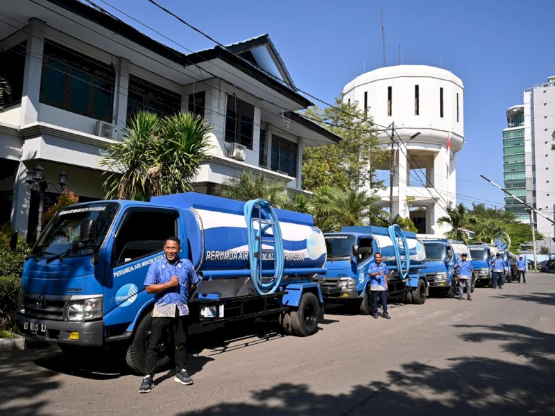  Perumda Air Minum (PDAM) Kota Makassar memastikan pelayanan air bersih kepada pelanggan masih berjalan normal di tengah musim kemarau. @Jejakfakta/dok. Humas PDAM Makassar