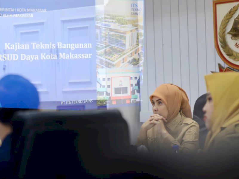 Wakil Wali Kota Makassar, Aliyah Mustika Ilham, saat menerima audiensi sekaligus paparan dari Tim Konsultan Pembangunan RSUD Daya di Ruang Rapat Wakil Wali Kota, Kantor Wali Kota Makassar, Jalan Ahmad Yani, Selasa (14/7/2026). @Jejakfakta/dok. Humas Pemkot Makassar
