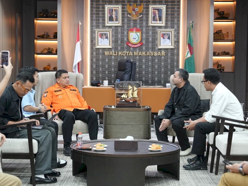 Founder USS Networks, Sayed Muhammad, saat audiensi dengan Wali Kota Makassar, Munafri Arifuddin, di Balai Kota Makassar, Selasa (14/7/2026). @Jejakfakta/dok. Humas Pemkot Makassar