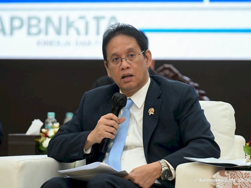 Menkeu Purbaya menyampaikan kinerja Anggaran Pendapatan dan Belanja Negara (APBN) hingga Semester I Tahun 2026 melalu Konferensi Pers APBN KiTA Edisi Juli 2026, Selasa (21/7/2026). @jejakfaktacom/Dok. Kemenkeu
