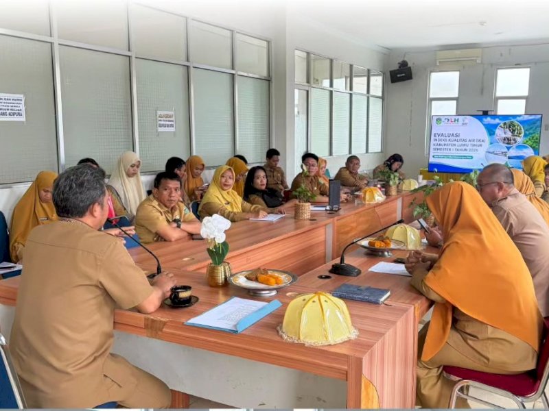 Dinas Lingkungan Hidup (DLH) Kabupaten Luwu Timur menggelar evaluasi hasil pemantauan kualitas air Semester I Tahun 2026, Senin (29/6/2026). @Jejakfakta/dok. Ist. 