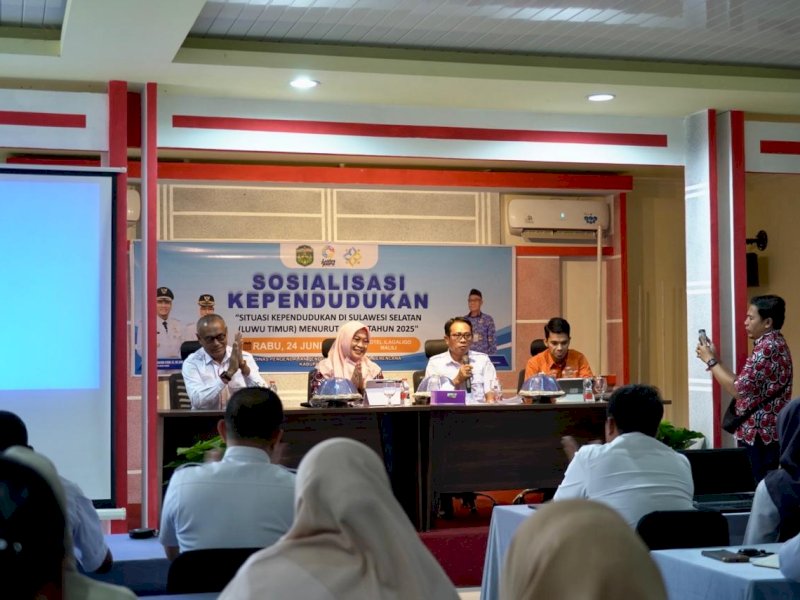 Sosialisasi Kependudukan bertema &ldquo;Situasi Kependudukan di Sulawesi Selatan (Luwu Timur) Menurut SUPAS (Survei Penduduk Antar Sensus) Tahun 2025&rdquo; yang digelar Dinas Pengendalian Penduduk dan Keluarga Berencana (DP2KB) Luwu Timur di Hotel I Lagaligo Malili, Rabu (24/06/2026). @Jejakfakta/dok. Ist.