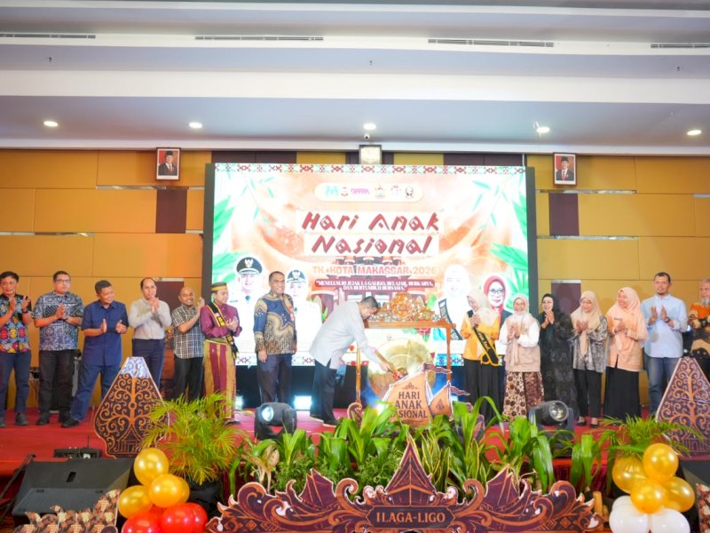 Peringatan Hari Anak Nasional (HAN) 2026 tingkat Kota Makassar yang dibuka langsung oleh Wali Kota Makassar, Munafri Arifuddin, di Hotel Aston Makassar, Minggu (2/8/2026). @Jejakfakta/dok. Humas Pemkot Makassar
