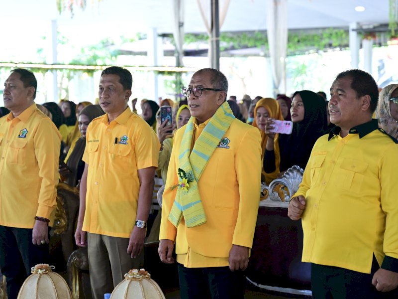 Ketua DPD I Partai Golkar Sulawesi Selatan (Sulsel), Ilham Arief Sirajuddin (IAS) , melakukan silaturahmi dan konsolidasi bersama pengurus serta fungsionaris DPD II Partai Golkar Kabupaten Pangkep, Senin (10/8/2026). @jejakfaktacom/Reza.