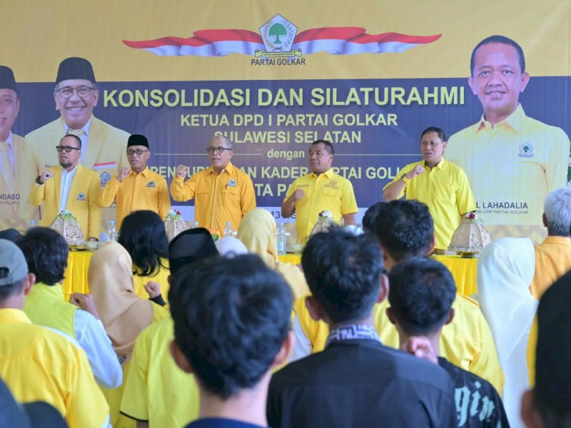 Ketua DPD Partai Golkar Sulawesi Selatan, Ilham Arief Sirajuddin (IAS),  saat melakukan konsolidasi bersama jajaran DPD Partai Golkar Kota Palopo di Kantor Golkar Kota Palopo, Kamis (13/8/2026). @Jejakfakta/Ist.