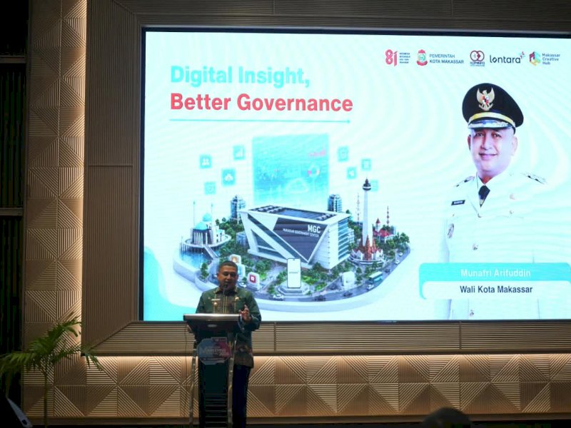 Wali Kota Makassar, Munafri Arifuddin saat menjadi pembicara pada Makassar Marketing Festival 2026 di Hotel Claro Makassar, Kamis (13/8/2026). @Jejakfakta/dok. Humas Pemkot Makassar