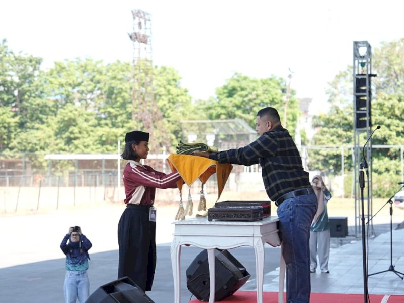 Wali Kota Makassar Munafri Arifuddin, saat memimpin gladi bersih upacara yang akan digelar pada 17 Agustus 2026, di Lapangan Karebosi, Sabtu (15/8/2026). @Jejakfakta/dok. Humas Pemkot Makassar