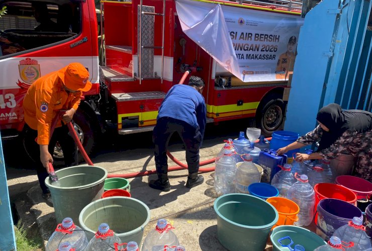 BPBD Makassar Salurkan Air Bersih ke 23 Titik, Enam Kecamatan Jadi Prioritas Kekeringan