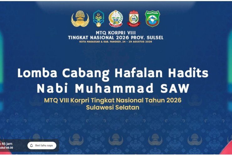 MTQ VIII Korpri Tingkat Nasional 2026 Digelar di Makassar dan Pangkep, Masyarakat Bisa Saksikan Live Streaming