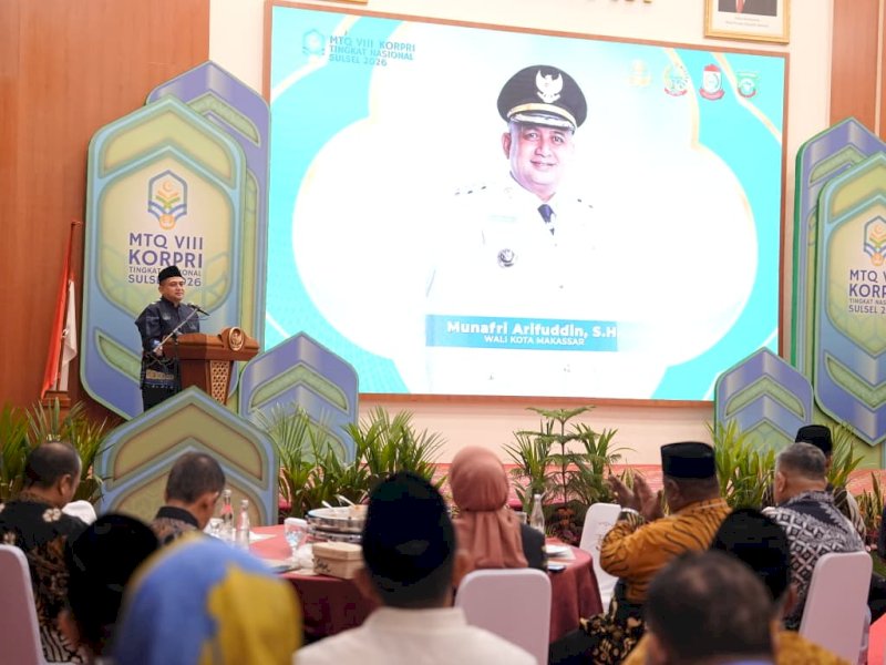 Wali Kota Makassar, Munafri Arifuddin, menyambut 117 kontingen peserta Musabaqah Tilawatil Quran (MTQ) VIII KORPRI Tingkat Nasional 2026 melalui malam taaruf yang digelar di Aula Asta Cita, Rumah Jabatan Gubernur Sulawesi Selatan, Minggu (23/8/2026) malam. @Jejakfakta/dok. Humas Pemkot Makassar