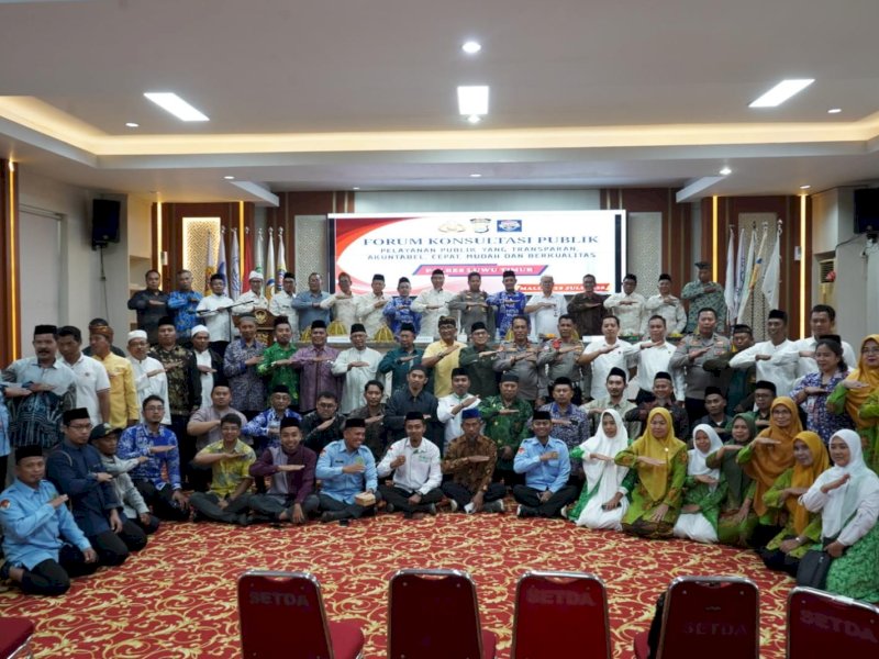 Focus Group Discussion (FGD) bertema &ldquo;Peran Tokoh Agama, Tokoh Masyarakat dalam Mengawal Luwu Timur Juara (Maju dan Sejahtera)&rdquo; yang digelar di Aula Sasana Praja, Kantor Bupati Luwu Timur, Malili, Kamis (30/7/2026). @Jejakfakta/dok. Ist.