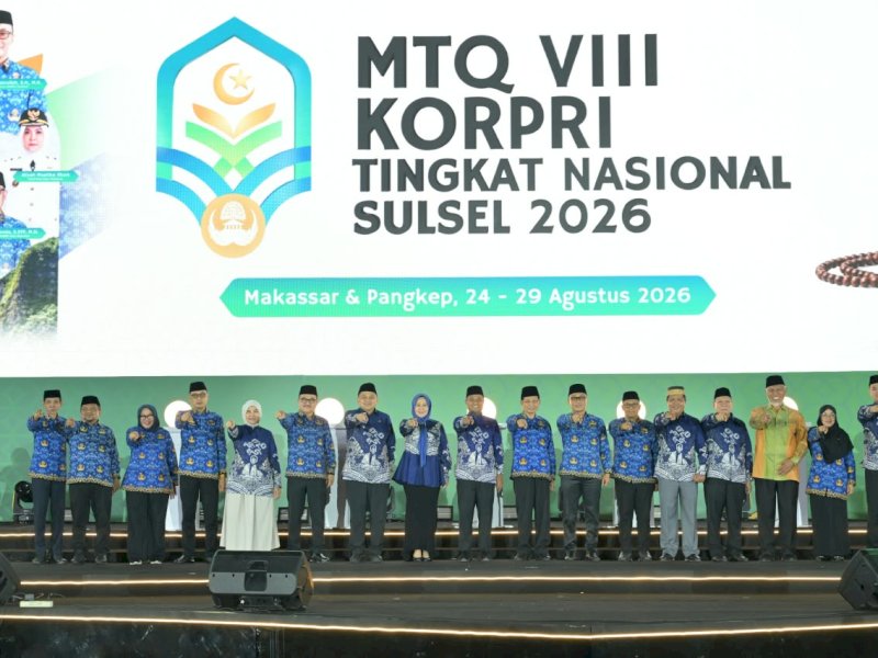 Pembukaan MTQ VIII KORPRI Nasional di Lapangan Karebosi, Kota Makassar, Sulawesi Selatan, Senin (24/8/2026) malam. @Jejakfakta/dok. Humas Pemkot Makassar