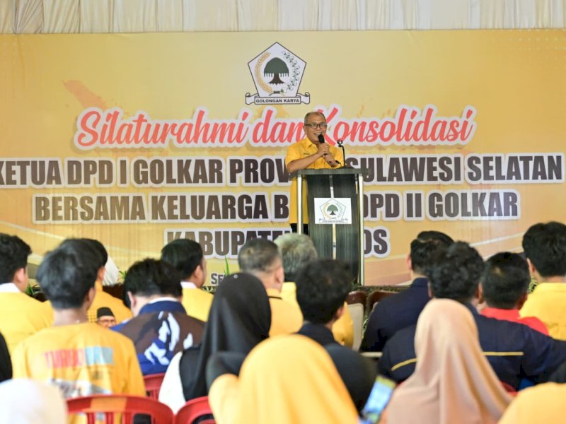 Ketua DPD I Partai Golkar Sulsel, Ilham Arief Sirajuddin (IAS), saat menghadiri silaturahmi dan konsolidasi bersama DPD II Golkar Kabupaten Maros, Selasa (25/8/2026). @Jejakfakta/dok. IST.