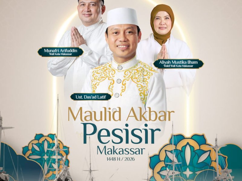 Maulid Akbar Pesisir Makassar akan menghadirkan penceramah kondang Ustaz Dr. H. Das&rsquo;ad Latif, di kawasan pesisir Pelabuhan Paotere, Kecamatan Ujung Tanah, pada Jumat, 28 Agustus 2026, malam. @Jejakfakta/dok. Humas Pemkot Makassar