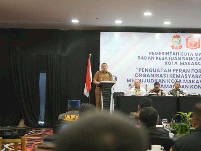Wali Kota Makassar, Munafri Arifuddin, saat menghadiri Rapat Koordinasi Forkopimda Kota Makassar terkait Situasi Keamanan dan Ketertiban Masyarakat di Wilayah Kota Makassar, di Swiss-Belhotel, Jalan Ujung Pandang, Senin (31/8/2026). @Jejakfakta/dok. Humas Pemkot Makassar