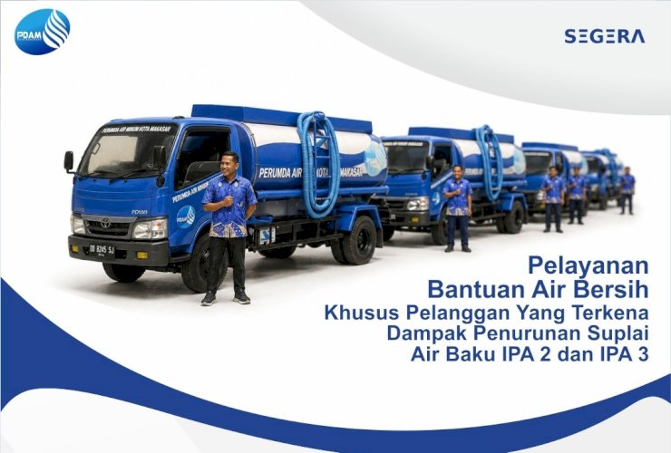 PDAM Makassar Siaga Tangki Air Gratis hingga Tengah Malam, Ini Nomor Layanan Tiap Wilayah
