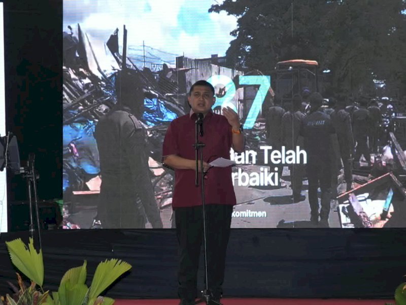 Wali Kota Makassar, Munafri Arifuddin, saat menghadiri Pesta Rakyat Semarak HUT ke-81 Kemerdekaan RI tingkat Kecamatan Mariso, Senin (7/9/2026) malam. @Jejakfakta/dok. Humas Pemkot Makassar
