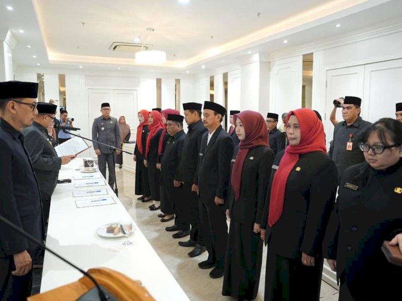 Wali Kota Makassar Munafri Arifuddin, saat memimpin pelantikan dan pengambilan sumpah/janji pejabat fungsional di lingkungan Pemkot Makassar di Kantor Balai Kota Makassar, Selasa (8/9/2026). @Jejakfakta/dok. Humas Pemkot Makassar