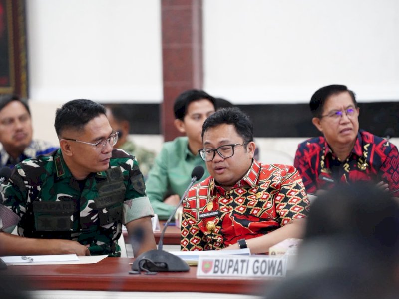 Wakil Bupati Gowa, Darmawangsyah Muin, saat menghadiri Paparan Kesiapan TMMD Ke-130 Tahun 2026 yang digelar Kodam XIV/Hasanuddin di Ruang Bina Yudha, Makodam XIV/Hasanuddin, Kamis (10/9/2026). @Jejakfakta/dok. Humas Pemkab Gowa