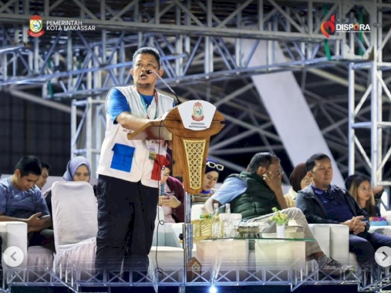 Kepala Dinas Pemuda dan Olahraga (Kadispora) Kota Makassar, Syamsul Bahri, saat menutup MIMFest 2026, Minggu (5/7/2026). @Jejakfakta/dok. IST.