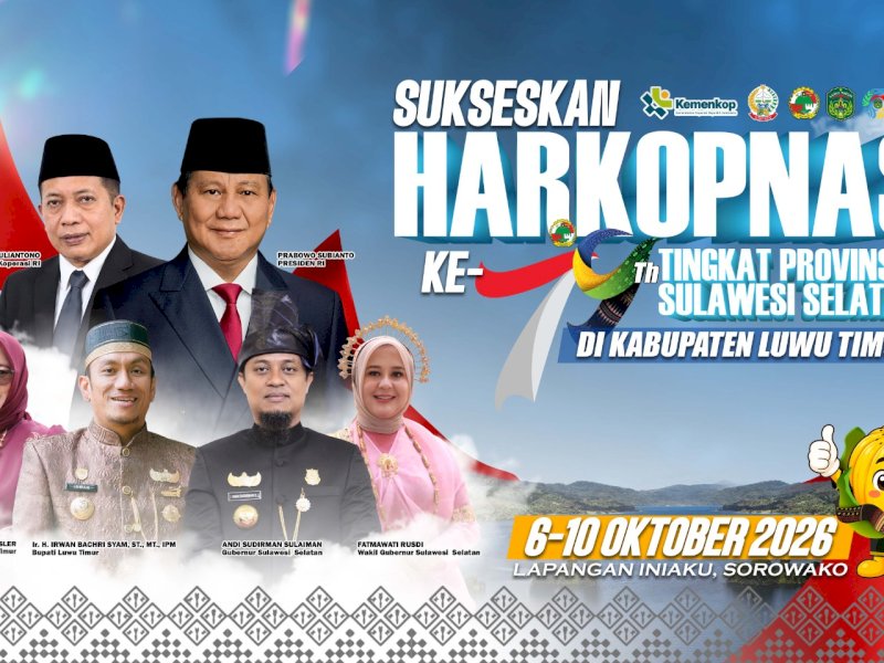 Peringatan Harkopnas ke-79 tingkat Sulsel akan dipusatkan di Sorowako, Kecamatan Nuha, Luwu Timur, pada 6&ndash;10 Oktober 2026. @Jejakfakta/dok. Humas Pemkab Lutim