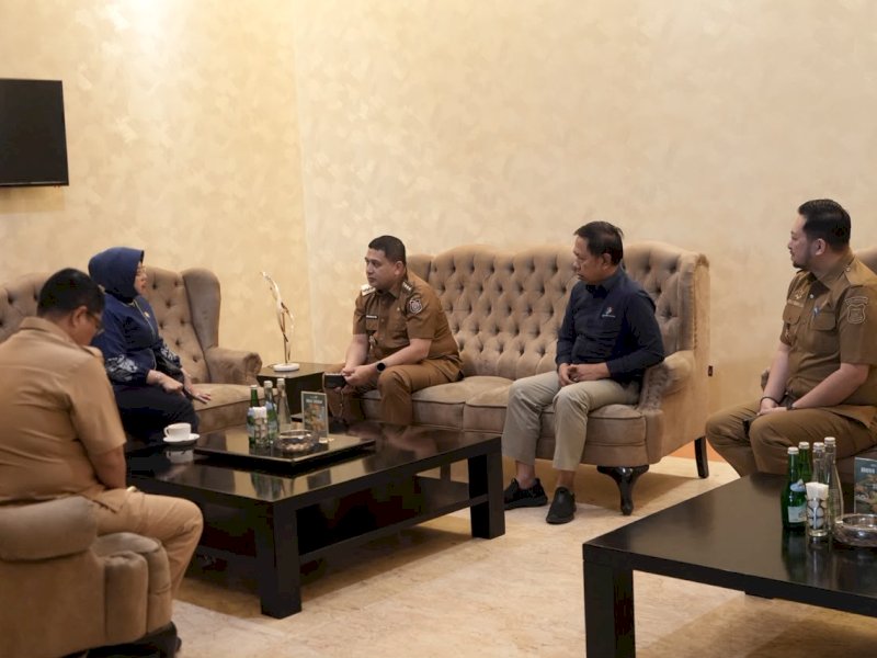 Wali Kota Makassar Munafri Arifuddin, saat melakukan pertemuan dengan Kepala BPS RI Amalia Adininggar Widyasanti di Hotel Claro Makassar, Senin (21/9/2026). @Jejakfakta/dok. Humas Pemkot Makassar