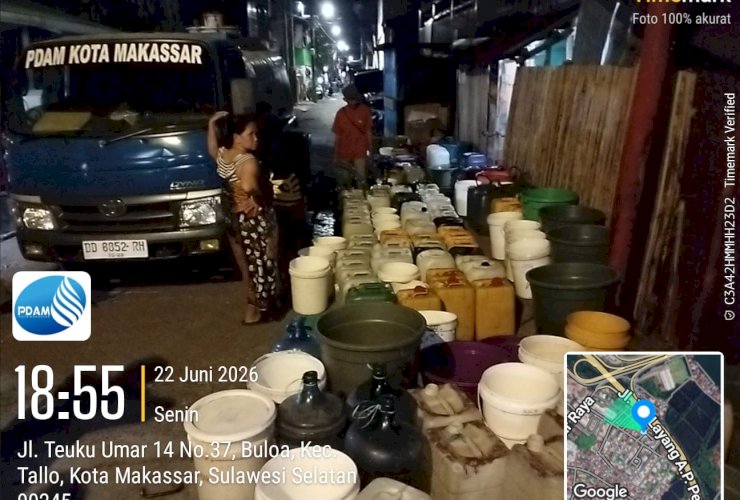 Kemarau Panjang, PDAM Makassar Salurkan 4,56 Juta Liter Air Bersih Gratis ke 9 Kecamatan