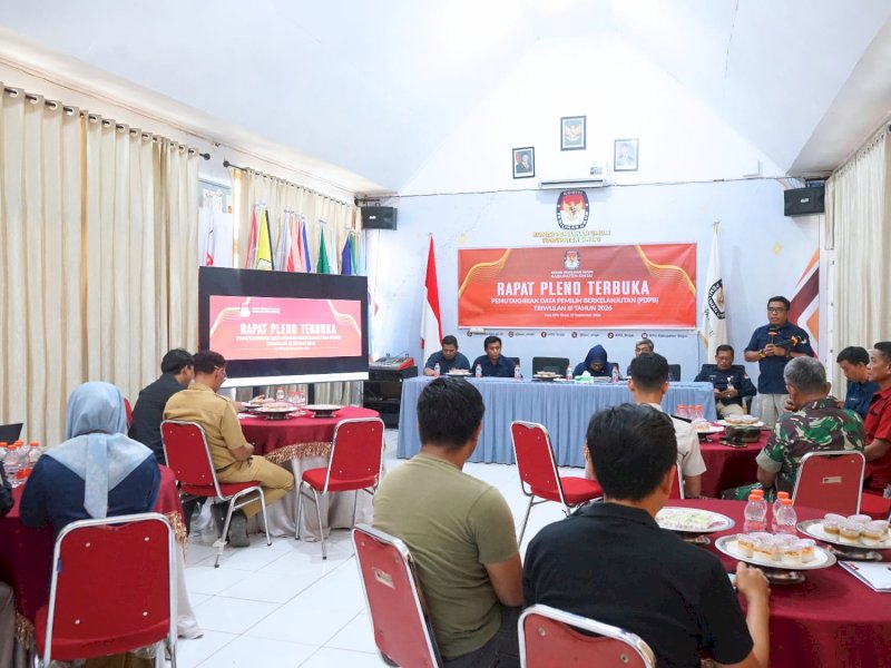 Rapat Pleno Terbuka Rekapitulasi Pemutakhiran Data Pemilih Berkelanjutan (PDPB) Triwulan III Tahun 2026 secara serentak di 24 Kabupaten/Kota pada Selasa, 29 September 2026 lalu. @Jejakfakta/dok. IST.