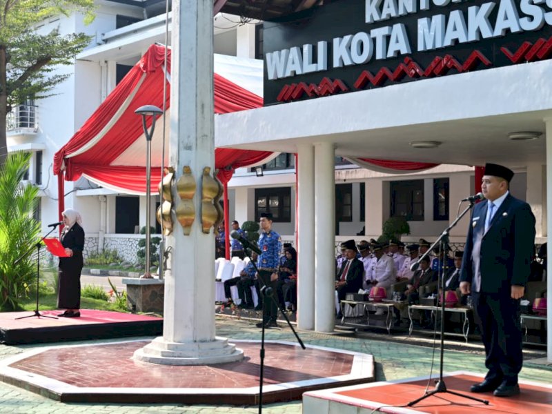 Wali Kota Makassar Munafri Arifuddin memimpin upacara Hari Kesaktian Pancasila 2026 bersama Wakil Wali Kota Aliyah Mustika Ilham, di halaman Kantor Balai Kota Makassar, Kamis (1/10/2026). @Jejakfakta/dok. Humas Pemkot Makassar